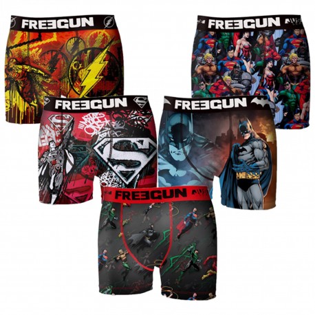 Boxers Homme Microfibre lot de 5, Freegun DC COMIC