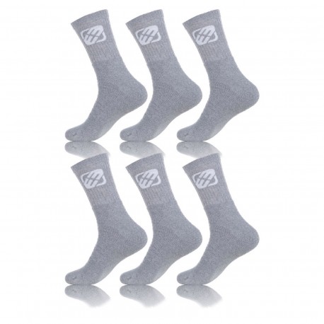 Lot de 6 Paires de Chaussettes Freegun Homme Uni Grises
