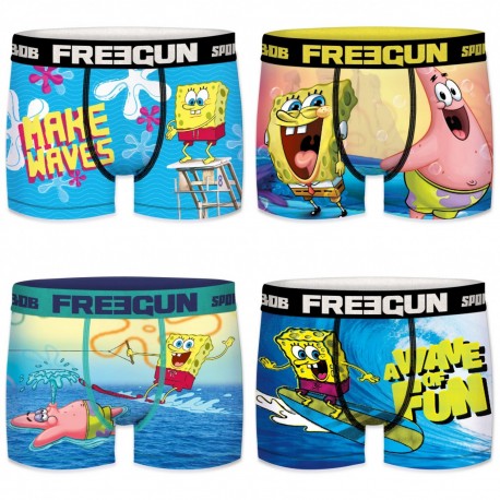 Lot de 4 boxers Bob l'Eponge FREEGUN