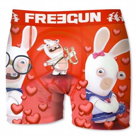 Boxer Homme Cœurs FREEGUN Lapins Crétins