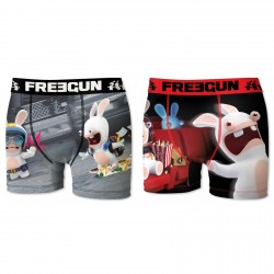 Lot de 2 Boxers Homme Freegun Lapins Crétins