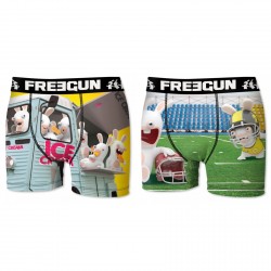 Lot de 2 Boxers Garçon FREEGUN Lapins Crétins