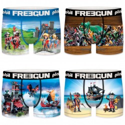 Lot de 4 boxers Garçon Freegun Playmobil Multicolore