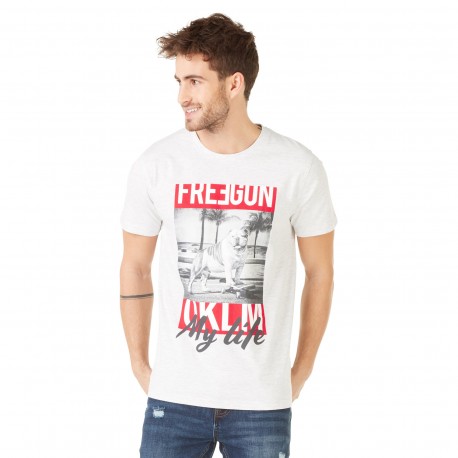 T-shirt Homme Freegun OKLM Blanc