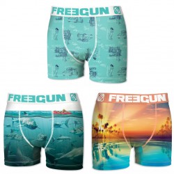 Lot de 3 boxers Homme Freegun Sea Multicolore