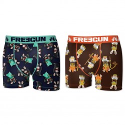 Lot de 2 boxers Garçon Freegun Lapins Crétins Multicolore