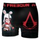 Boxer Homme Freegun Lapins Crétins Creed Noir