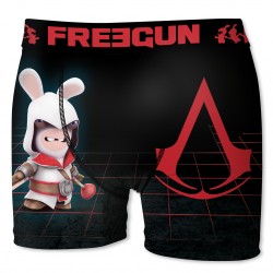 Boxer Homme Freegun Lapins Crétins Creed Noir