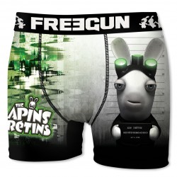 Boxer Homme Freegun Lapins Crétins Suspect Gris