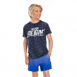 T-shirt Freegun Japan Bleu et Blanc