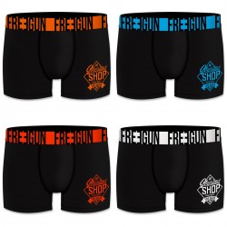 Lot de 4 boxers Homme Freegun Shop Noir