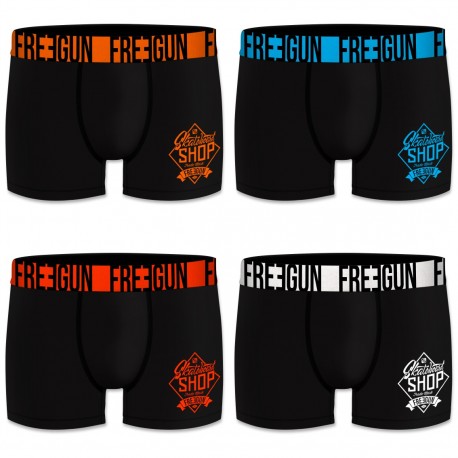 Lot de 4 boxers Homme Freegun Shop Noir