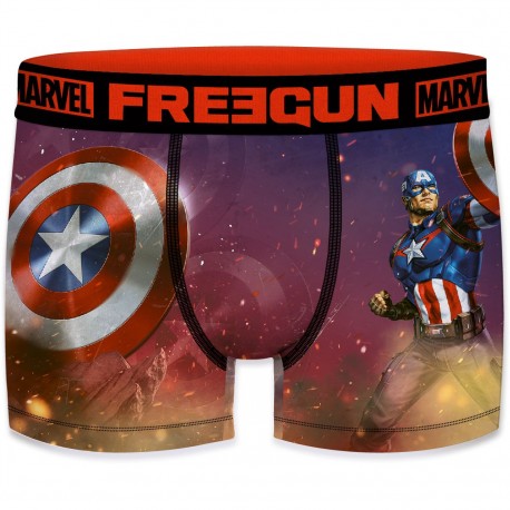 Boxer Homme Freegun Marvel Captain America Rouge