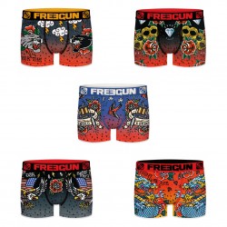 Lot de 5 Boxers Homme Freegun Old School Multicolore