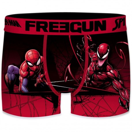 Boxer Homme Freegun Spider Man Scorpion Rouge et Noir