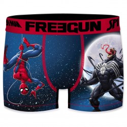 Boxer Garçon Freegun Spider Man Moon Bleu et Rouge