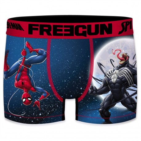 Boxer Garçon Freegun Spider Man Moon Bleu et Rouge