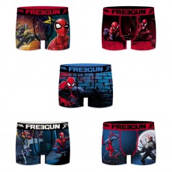 Lot de 5 boxers Garçon Freegun Spider Man Savior Multicolore