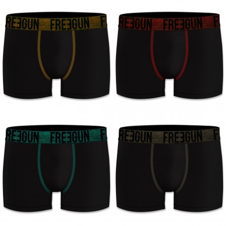 Lot de 4 boxers Homme Freegun Bambou Noir