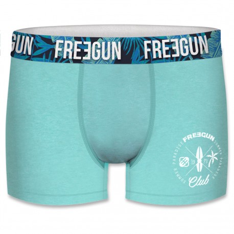 Boxer Coton Homme Freegun Uni Bleu
