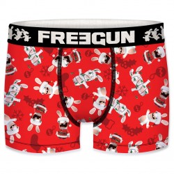 Boxer Homme Freegun Lapins Crétins Père Noël Rouge