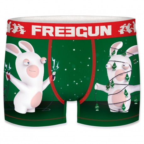 Boxer Homme Freegun Lapins Crétins Sapin Vert