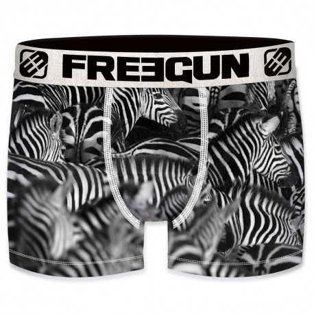 Boxer Homme Freegun Zèbre Noir
