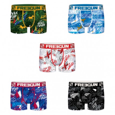 Lot de 5 Boxers Homme Freegun Nation Multicolore