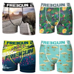 Boxers homme microfibre Packx4 Freegun E1