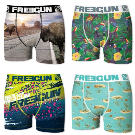 Boxers homme microfibre Packx4 Freegun E1