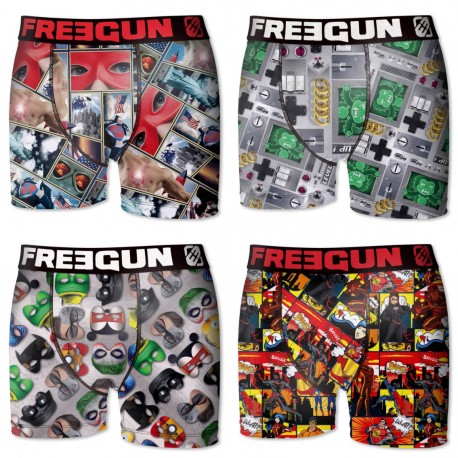Boxers garçon microfibre Packx4 Freegun E5