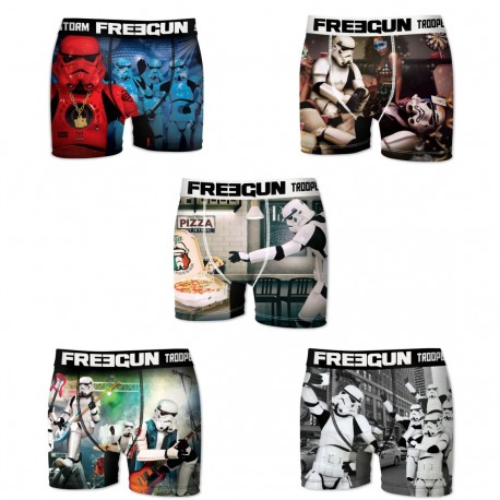 Boxers homme microfibre Packx5 Freegun Star Wars Storm Trooper E1