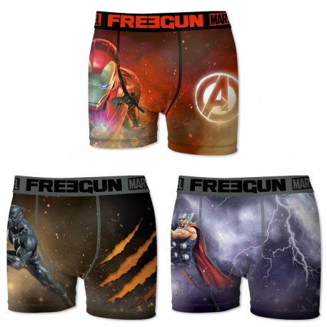 Boxers hommme microfibre Packx3 Freegun Marvel E2
