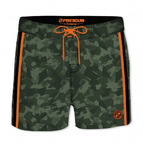 Boardshort Court Homme Freegun Camouflage Vert