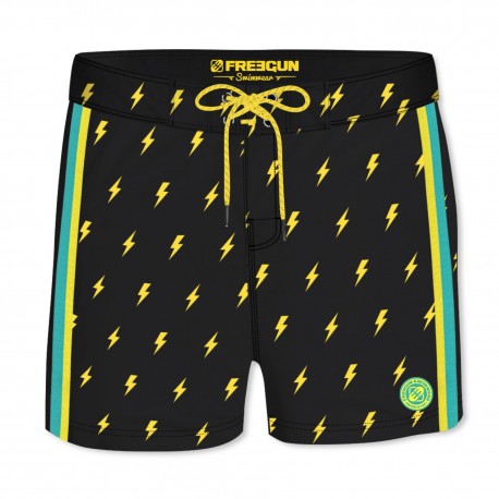 Boardshort Court Homme Freegun Flash Noir
