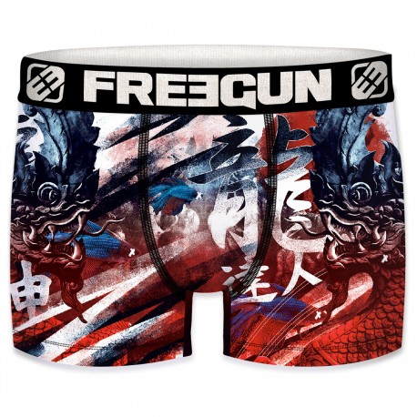 Boxer homme en microfibre Dragon bleu Freegun Multicoloree