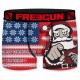 Boxer homme en microfibre Santa claus Freegun bleu et rouge