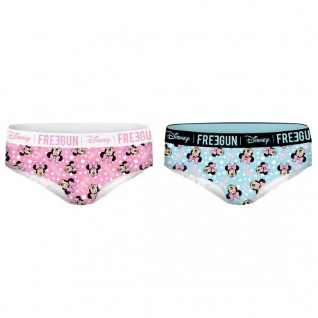 Lot de 2 boxers fille coton Freegun Disney Minnie Multicolore