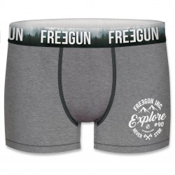 Boxer homme coton Freegun Wint Explore Gris