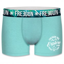 Boxer garcon coton Freegun Wint Explore bleu turquoise