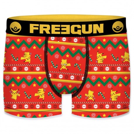 Boxer garcon microfibre Freegun Snow Pokemon Multicolore