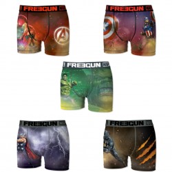 Boxers hommme microfibre Packx5 Freegun Marvel E1