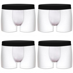 Lot de 4 boxers homme en coton bio My Esssential Blanc
