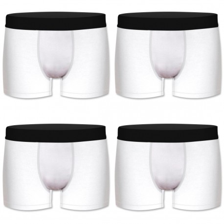 Lot de 4 boxers homme en coton bio My Esssential Blanc
