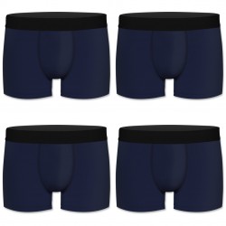 Lot de 4 boxers homme en coton bio My Esssential Bleu Marine