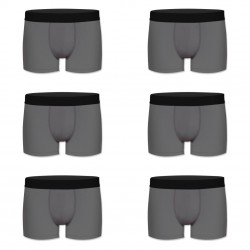 Lot de 6 boxers homme en coton bio My Esssential Gris