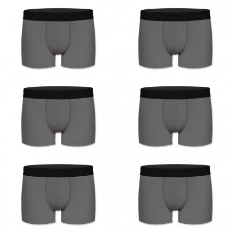 Lot de 6 boxers homme en coton bio My Esssential Gris