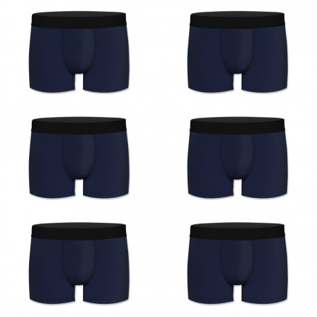 Lot de 6 boxers homme en coton bio My Esssential Bleu Marine