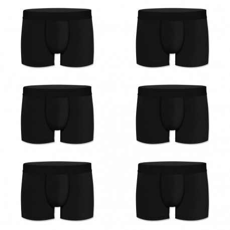 Lot de 6 boxers homme en coton bio My Esssential Noir