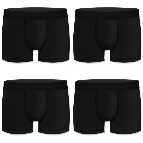 Lot de 4 boxers homme en coton bio My Esssential Noir